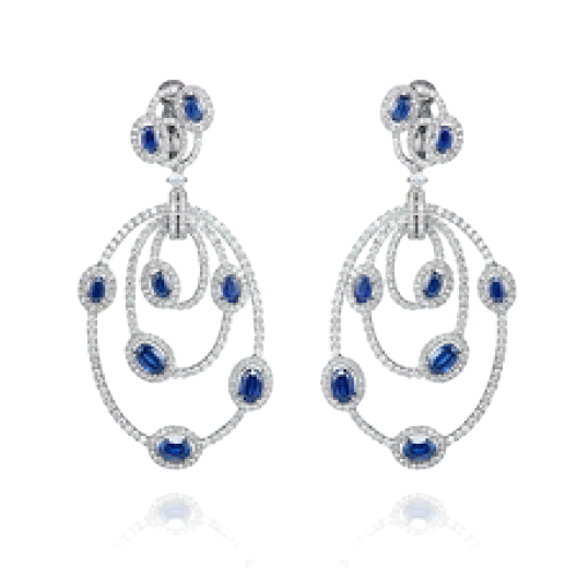 Серьги RalfDiamonds White Gold Sapphires and Diamonds Earrings