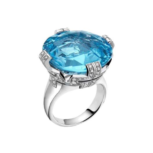 Кольцо Bvlgari  Parentesi Blue Topaz Ring with Diamonds