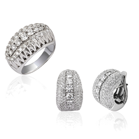 Комплект Luca Carati White Gold and Diamonds Set NF529A/NF546B