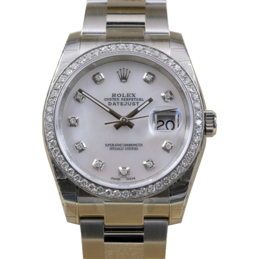 Часы Rolex 36 steel, white gold and diamonds 116200