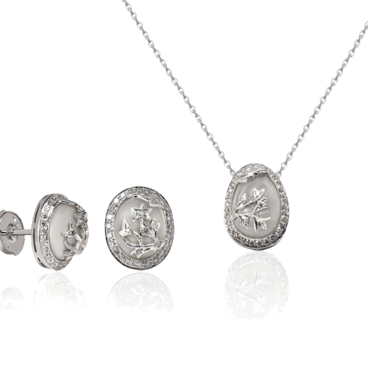 Комплект RalfDiamonds White Gold Chalcedony Diamonds Set