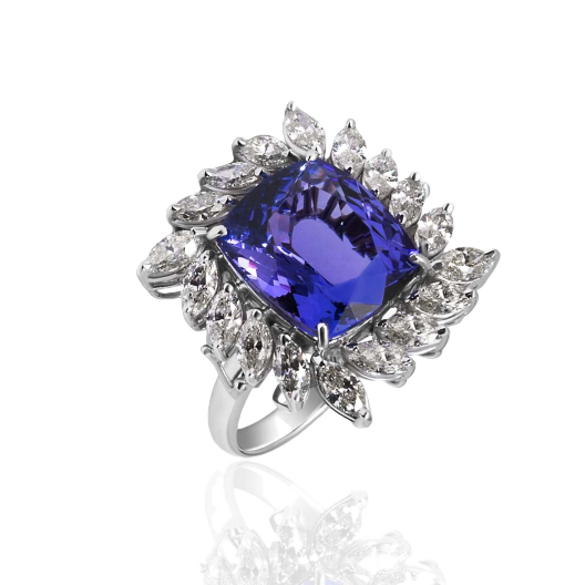 Кольцо No Name White Gold Tanzanite Diamonds Ring