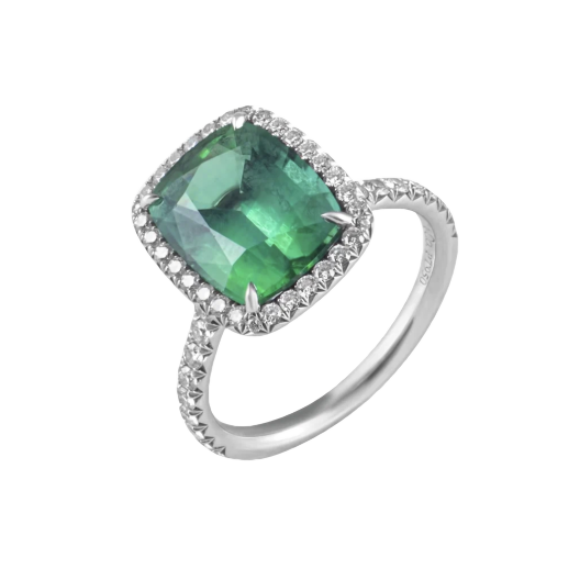 Кольцо Tiffany & Co с турмалином 4.20 ct и бриллиантами 0.52 ct