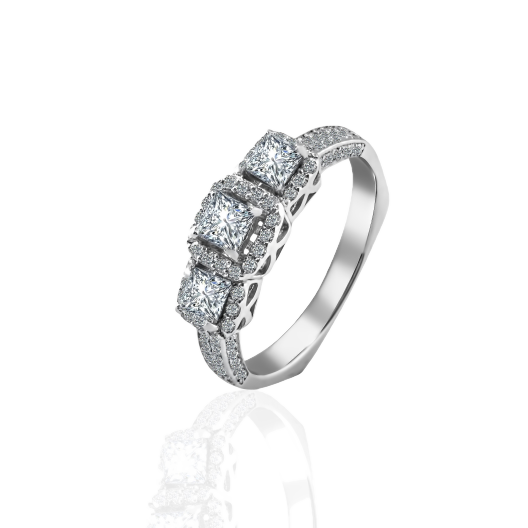 Кольцо с бриллиантом No Name White Gold Diamonds Ring