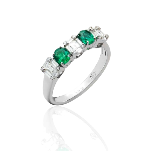 Кольцо No Name С изумрудами и бриллиантами