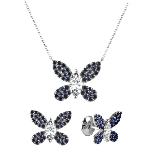 Комплект No Name в стиле Graff Sapphires and Diamonds Set