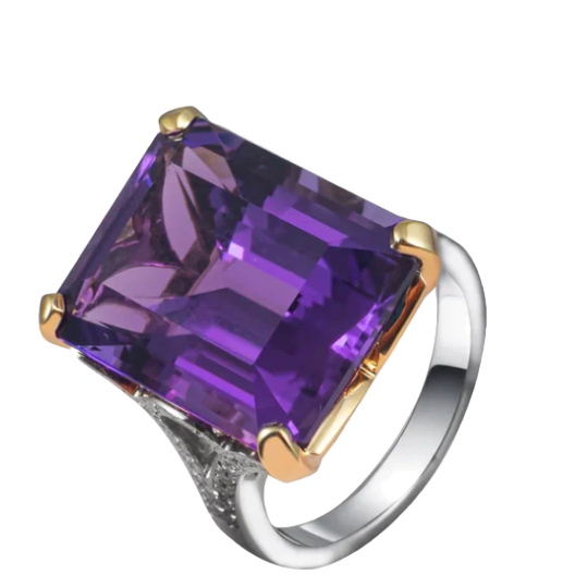 Кольцо No Name с аметистом и бриллиантами