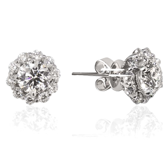 Серьги No Name  с бриллиантами 0,7ct H/SI1-0,7ct H/SI2
