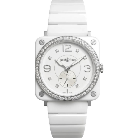 Часы Bell&Ross BRS White Ceramic Diamonds 39 mm BRS-WHC-PH-LGD