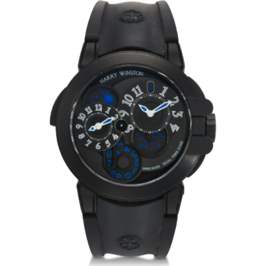 Часы Harry Winston Ocean Dual Time Zone Black Edition 400-MATZ44ZK