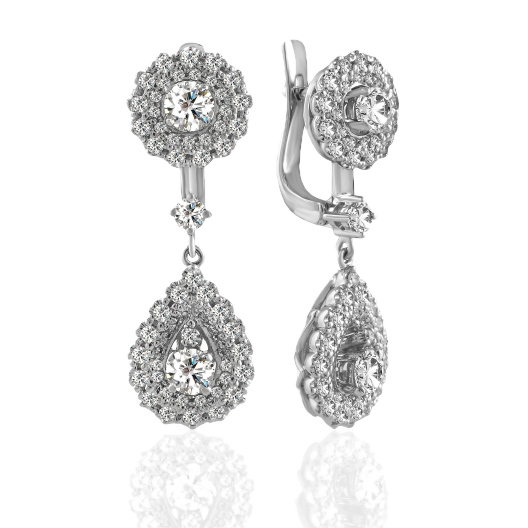 Серьги No Name white gold diamond 1.67 ct. earrings