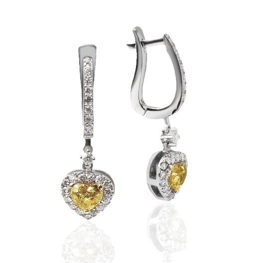 Серьги No Name  с бриллиантами 0,46ct FY/VVS2-0,42ct FY/VS1