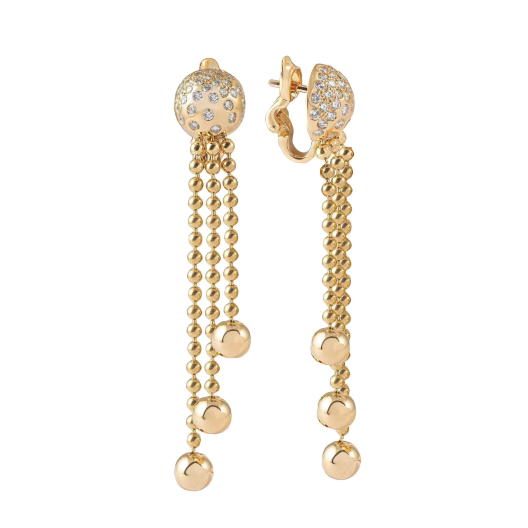 Серьги Cartier Draperie Diamond Gold Chandelier Earrings