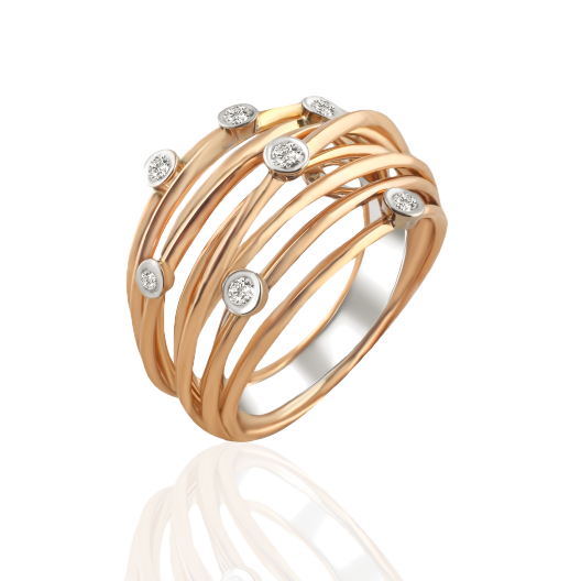 Кольцо с бриллиантом No Name Rose Gold