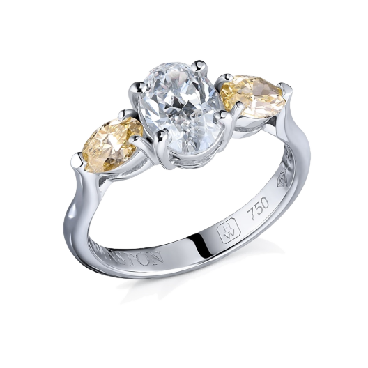 Кольцо с бриллиантом No Name White Gold Diamonds Ring
