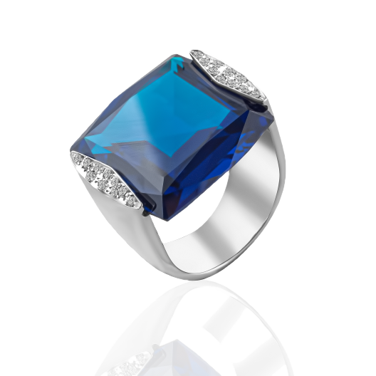 Кольцо No Name White Gold Cubic Zirconia Diamonds Ring