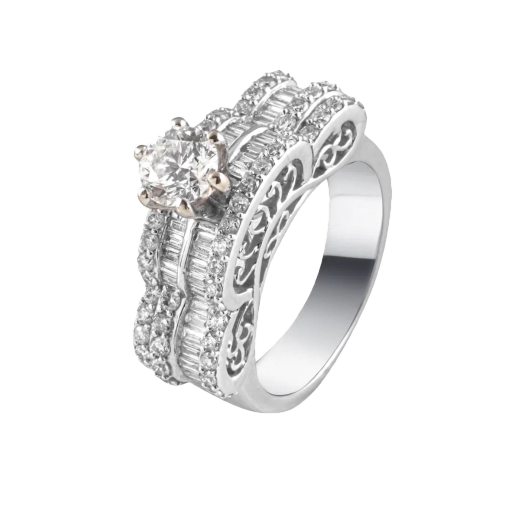 Кольцо No Name White Gold and Diamonds 1.85 ct