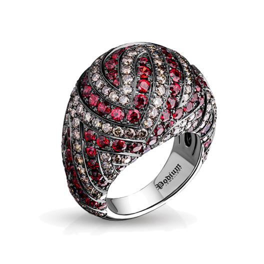 Кольцо Podium Jewellery  с бриллиантами и топазами