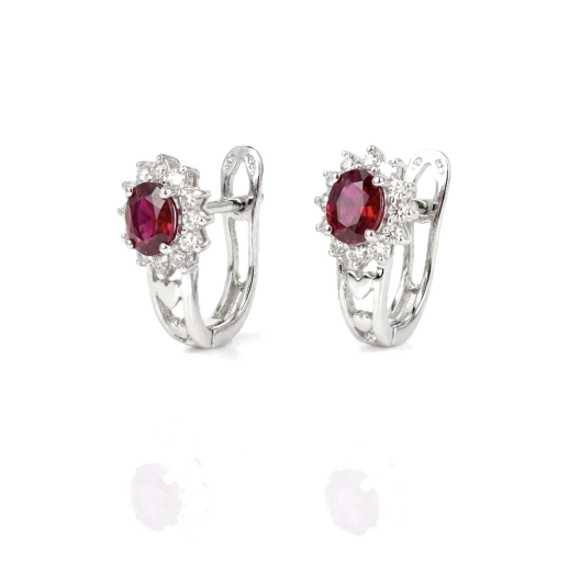 Серьги No Name с рубинами и бриллиантами