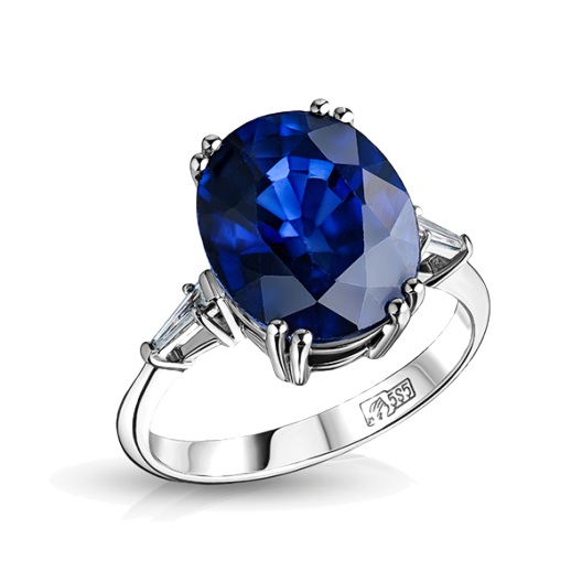Кольцо No Name White Gold Diamonds Sapphire Ring 6.90 ct