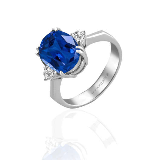 Кольцо No Name White gold sapphire diamonds ring