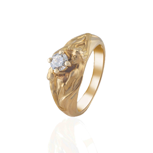 Кольцо с бриллиантом Carrera y Carrera Eden Ring Yellow Gold Diamond