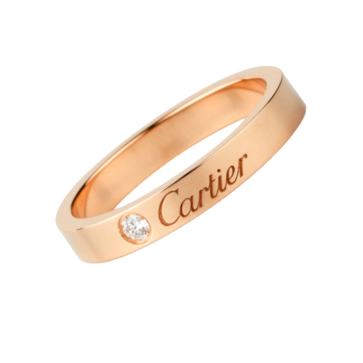 Кольцо с бриллиантом Cartier C de Сartier Wedding Band Rose Gold B4210700