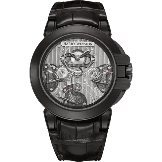 Часы Harry Winston Ocean Triple Retrograde Chronograph Black Zalium 44mm 400-MCRA44ZK