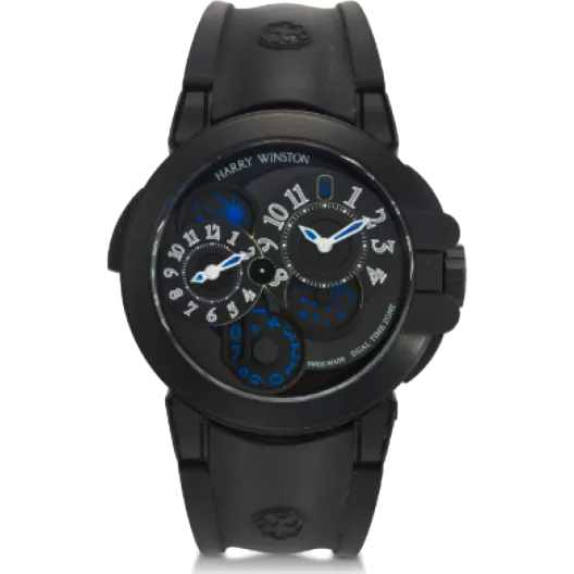 Часы Harry Winston Ocean Dual Time Zone Black Edition 400-MATZ44ZK
